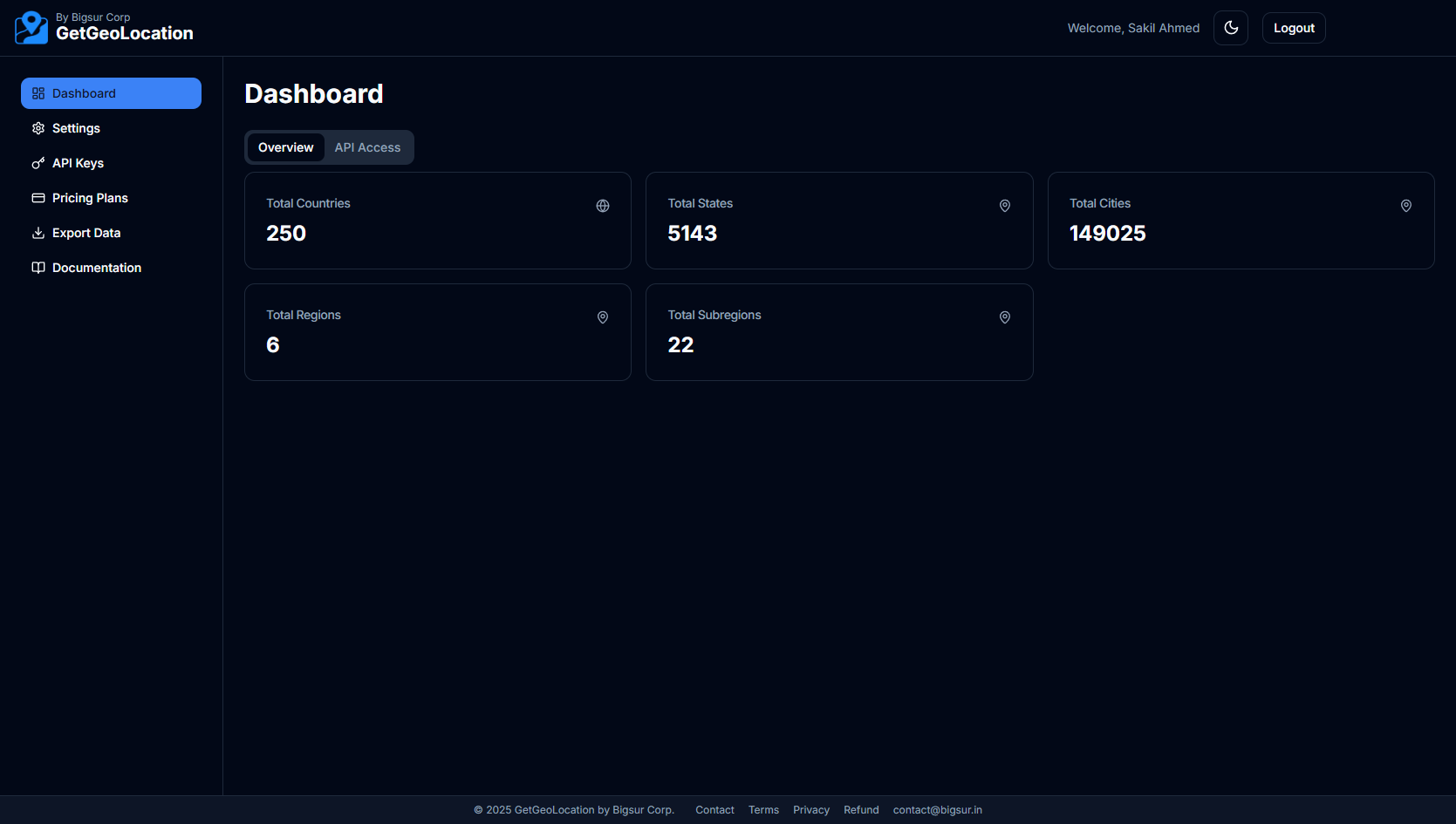 Get Geo Data Dashboard