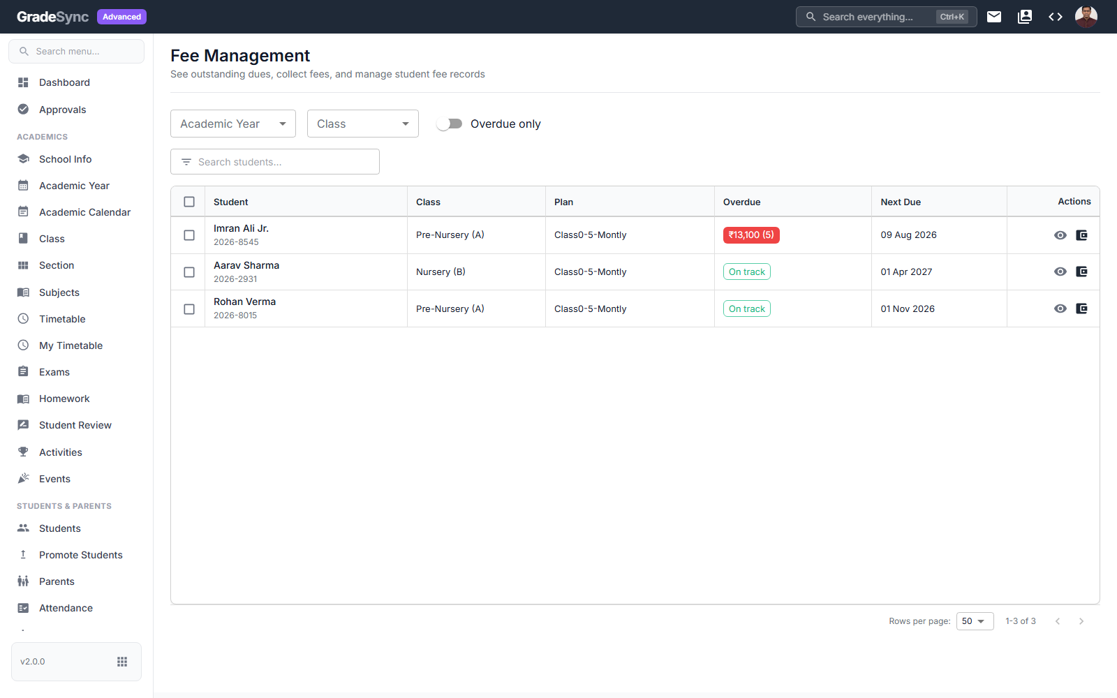 Fee management