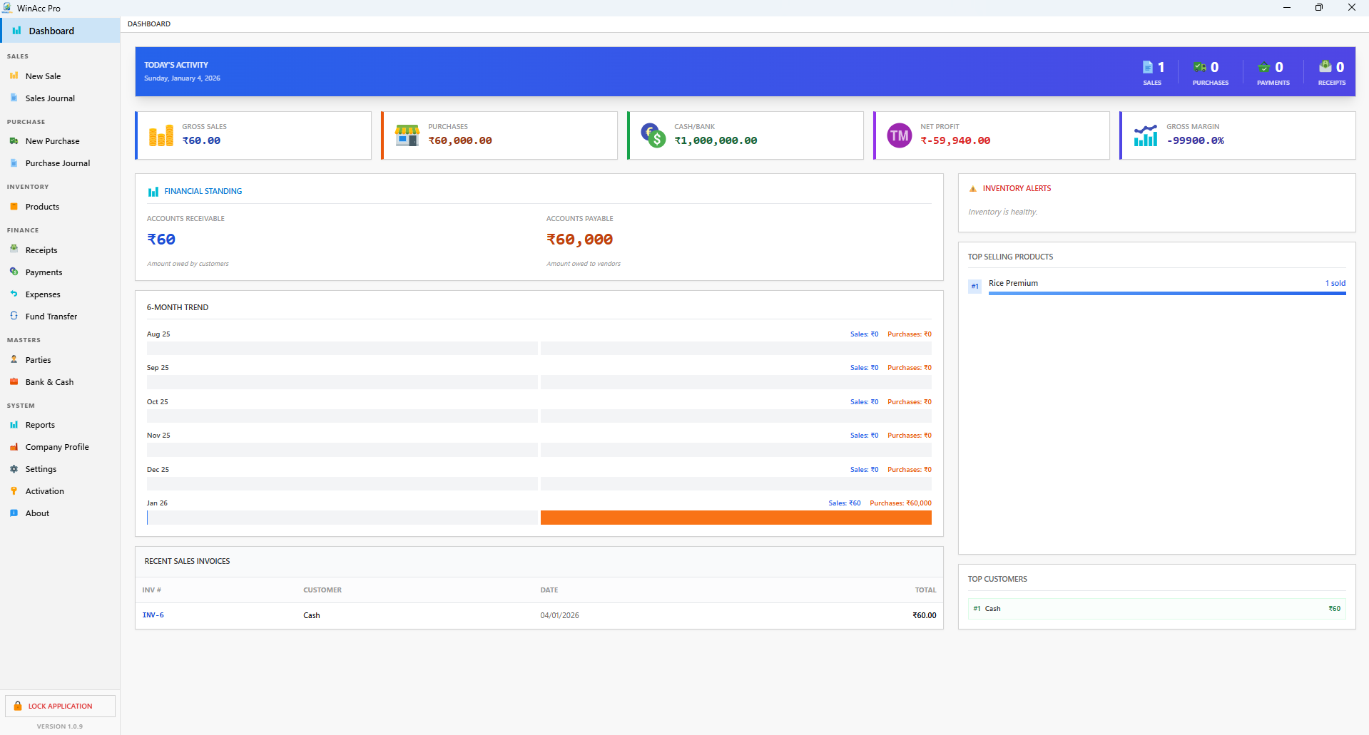 WinAcc Pro Dashboard
