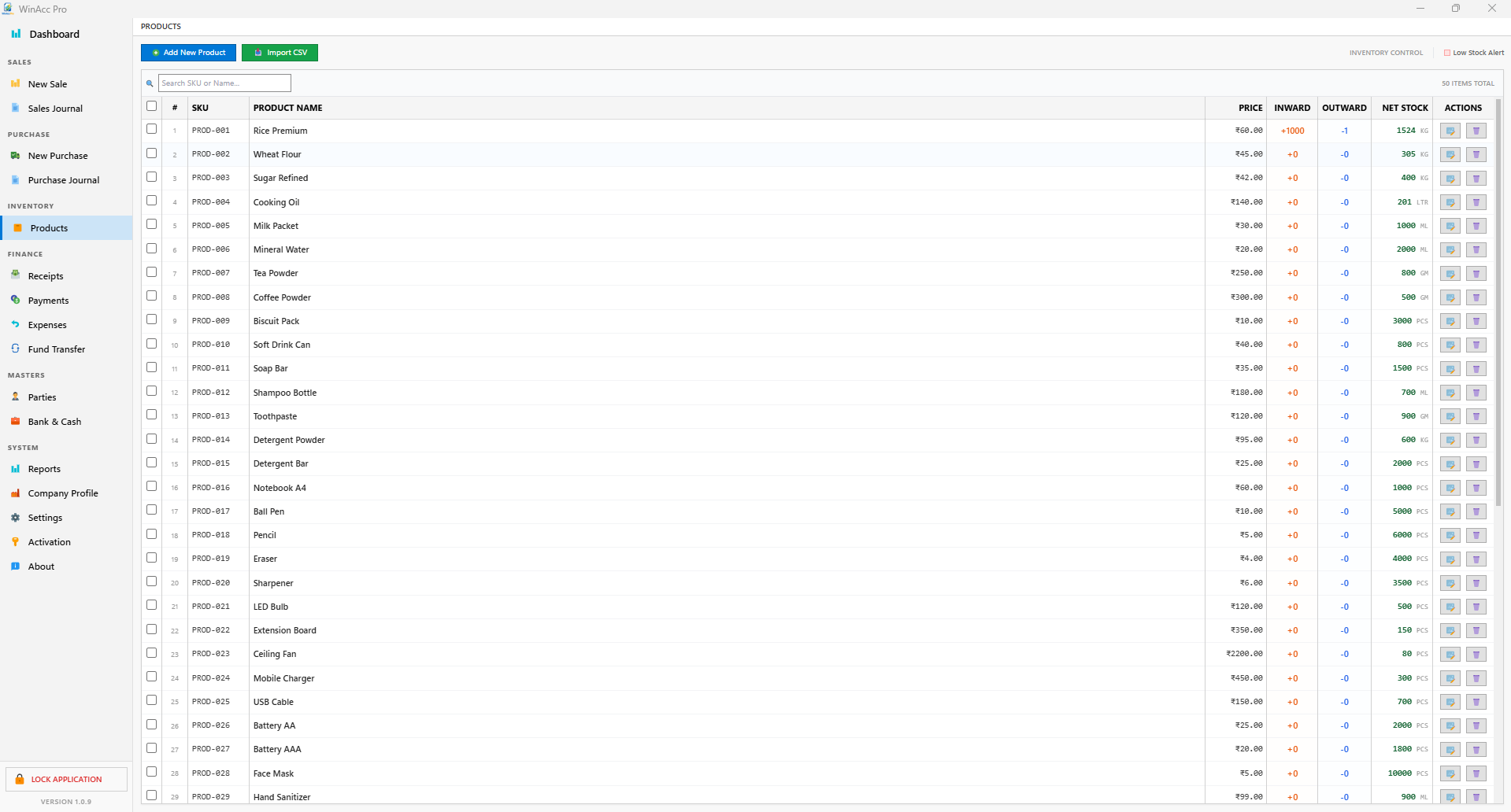 WinAcc Pro Product Management