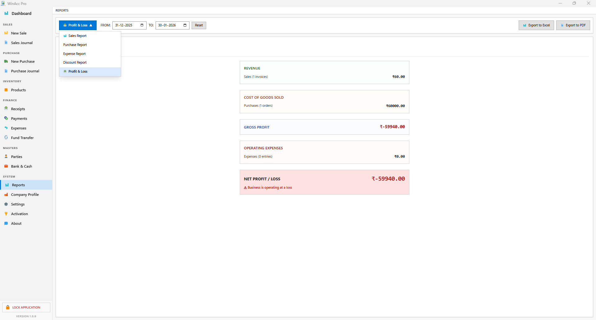 WinAcc Pro Financial Reports